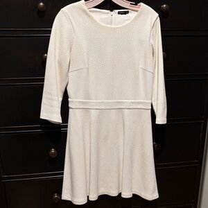 Club Monaco Cream A Line Mini Dress Fit and Flare Textured Dress RARE PRICE DROP